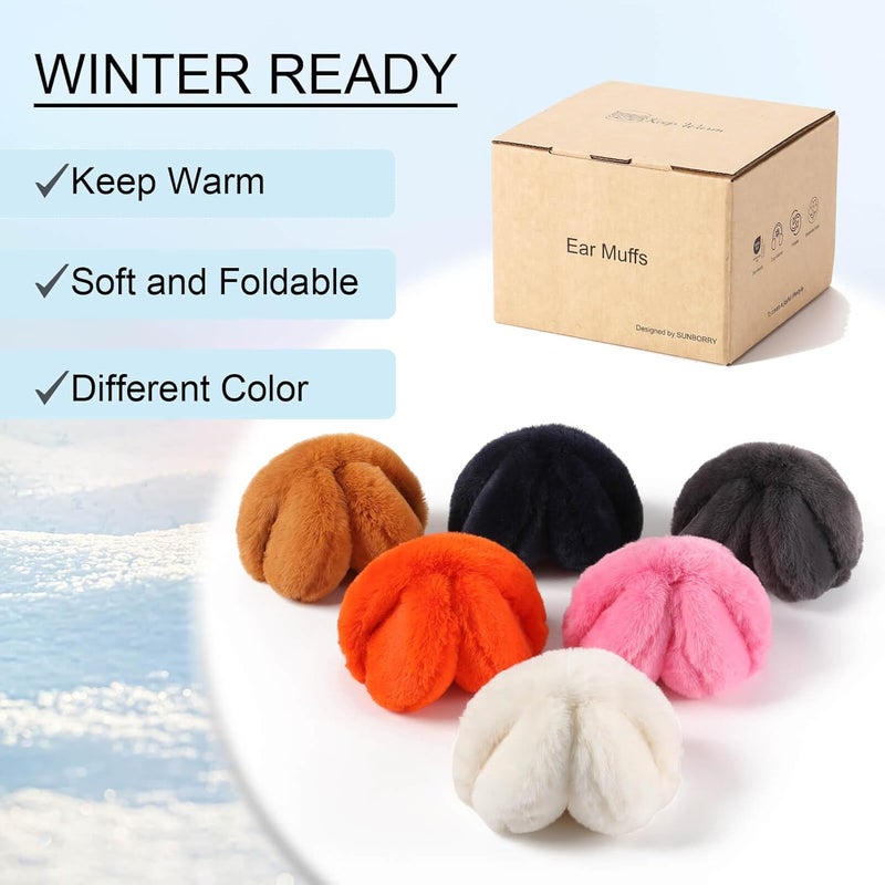 SUNBORRY Store Foldable Ear Muffs for Women, Faux Fur Adjustable Earmuffs for Winter - Image 5